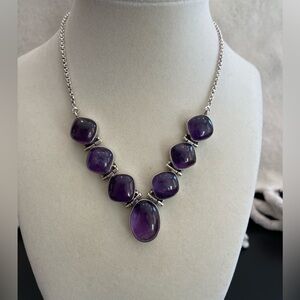 16” Silver and amethyst necklace